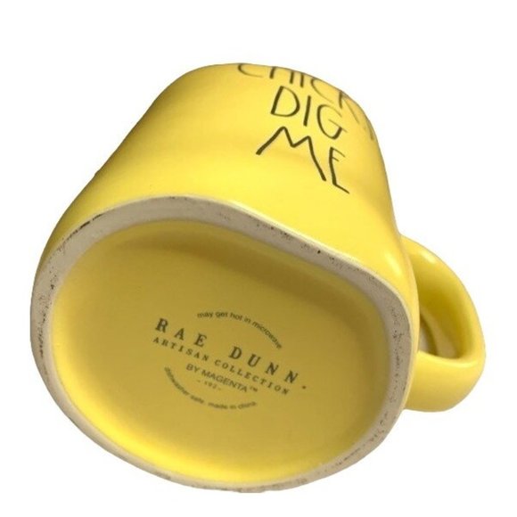 Rae Dunn Artisan Collection Chicks Dig Me Coffee Mug Yellow Country Farmhouse - Picture 4 of 4